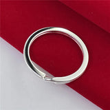 925 Silver Circle Shape Keychain Jewelry Gift