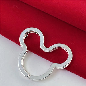 925 Silver Keychain Circle Shape Keychain Jewelry Gift