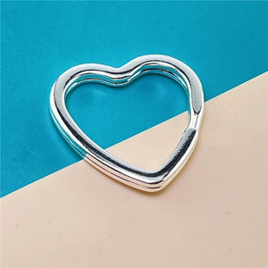 925 Silver Heart Keychain Jewelry Gift