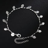 925 Silver Leaf Chain Bracelet For Women Girls Jewelry