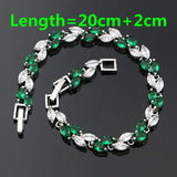 925 Silver Leaf Pearl Jewelry Set Green Enamel Zircon Bracelet