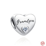 925 Silver Family Beads Grandma Brother Son Pendant Dangle Charm