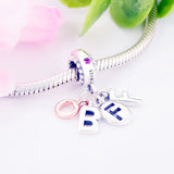 925 Silver Letter Rose BFF Love Heart Bead Charm Necklace