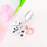 925 Silver Letter Rose BFF Love Heart Bead Charm Necklace