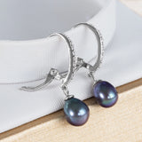 925 Silver Pearl & CZ Drop Earrings for Women
