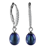 925 Silver Pearl & CZ Drop Earrings for Women