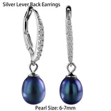 925 Silver Pearl & CZ Drop Earrings for Women