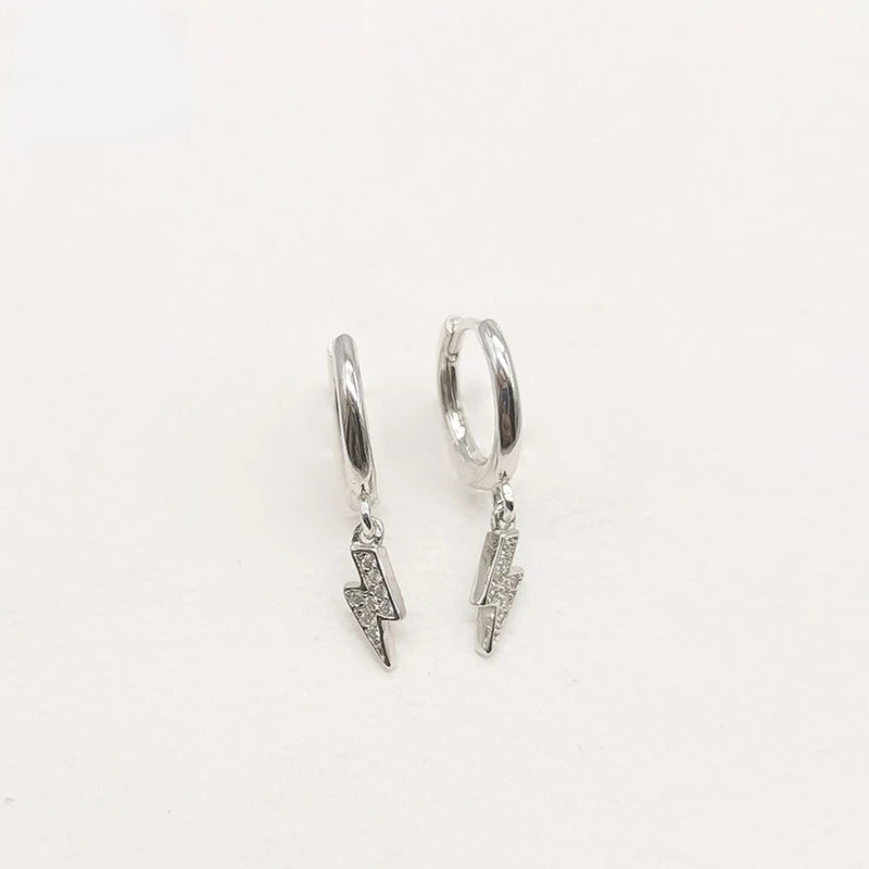 925 Silver Lightning Earrings for Women Wedding Stud Ear Jewelry