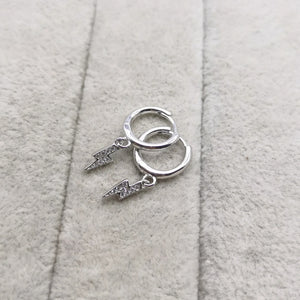 925 Silver Lightning Earrings for Women Wedding Stud Ear Jewelry