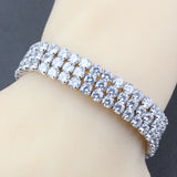 925 Silver Garnet Charm Bracelet for Women Wedding