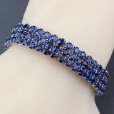 925 Silver Garnet Charm Bracelet for Women