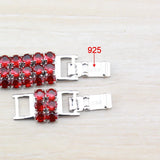925 Silver Garnet Charm Bracelet for Women Wedding