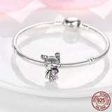 925 Silver Little Girl Boy Charm Princess Prince Dog Cat Beads Bracelet