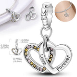 925 Silver Mom Forever Infinity Dangle Charm Bead