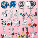 925 Silver Pig Hummingbird Octopus Charm Beads for Bracelet Bangle DIY