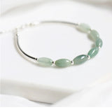 925 Silver Green Aventurine Gemstone Bracelet Bangle
