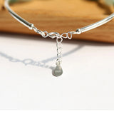925 Silver Green Aventurine Gemstone Bracelet Bangle