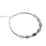 925 Silver Green Aventurine Gemstone Bracelet Bangle
