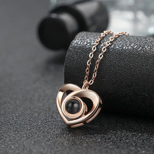 925 Silver Love Heart Projection Necklace
