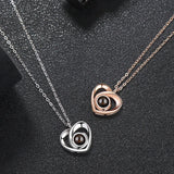 925 Silver Love Heart Projection Necklace