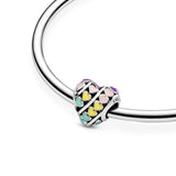 925 Silver Love Heart Charm Beads for Bracelet Jewelry