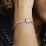 925 Silver Love Heart Charm Beads for Bracelet Jewelry