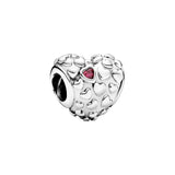 925 Silver Love Heart Charm Beads for Bracelet Jewelry