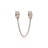 925 Silver Love Tree Heart Safety Chain Pendant Necklace Charms