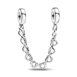 925 Silver Love Tree Heart Safety Chain Pendant Necklace Charms
