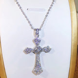 925 Silver Big Cross Pendants Zircon Wedding Pendant