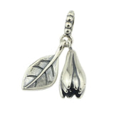 925 Silver Magnolia Pendant for Troll 3.0mm Bracelet
