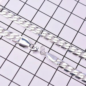 925 Silver Male Long Necklace Chain Light Smooth Excellent Necklace for Man Boy