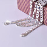 925 Silver Male Long Necklace Chain Light Smooth Excellent Necklace for Man Boy