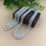 925 Silver Male Punk Necklace Chain Light Smooth Wide Chain Necklace for Man Boy
