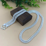 925 Silver Male Punk Necklace Chain Light Smooth Wide Chain Necklace for Man Boy
