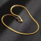 925 Silver Male Unique Necklace Chain Excellent Golden Wide Chain Necklace