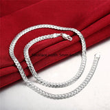 925 Silver Male Unique Necklace Chain Excellent Golden Wide Chain Necklace