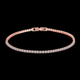 925 Silver Moissanite Tennis Bracelet 2mm Yellow Plated Round Cut Full Diamond