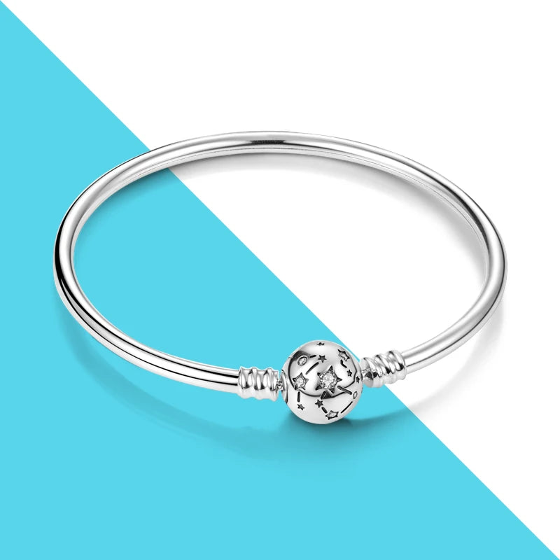 925 Silver Galaxy Star Cluster Bracelet for Charms DIY