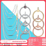 925 Silver O-Pendant Charm Chain Necklace for Women