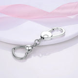 925 Silver Key Ring Bag Charm Holder Heart Keychain