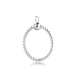 925 Silver Medium Beaded O Pendant for Jewelry