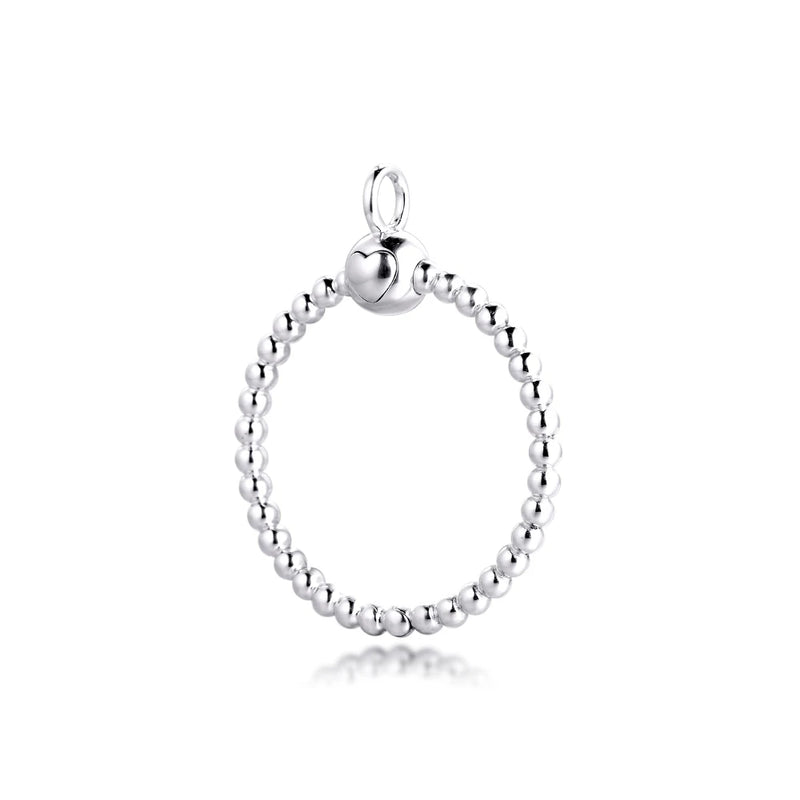 925 Silver Medium Beaded O Pendant for Necklace Bracelet