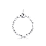 925 Silver Medium Beaded O Pendant for Jewelry