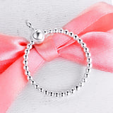 925 Silver Medium Beaded O Pendant for Jewelry