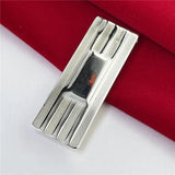 925 Silver Money Clip Striped Money Clip Jewelry Gift