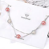 Moonstone & Pink Crystal Bracelet Women Jewelry