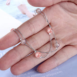 925 Silver Moonstone & Pink Crystal Bracelet - Women's Jewelry