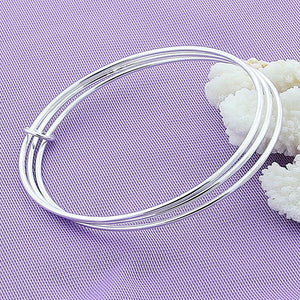 925 Silver Circle Charm Bracelet Bangles For Women Men
