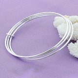 925 Silver Circle Charm Bracelet Bangles For Women Men